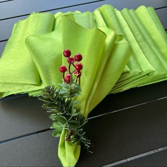 12 Lemon Lime Dressy Dinner Napkins 19” X 19” NWOT - Picture 5 of 11